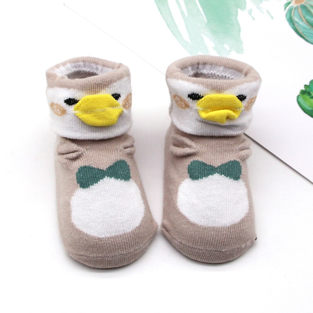 Baby Infant Socks Toddler Girls Boy Animal duck Printing Anti-slip Socks baby Cotton socks носки детские