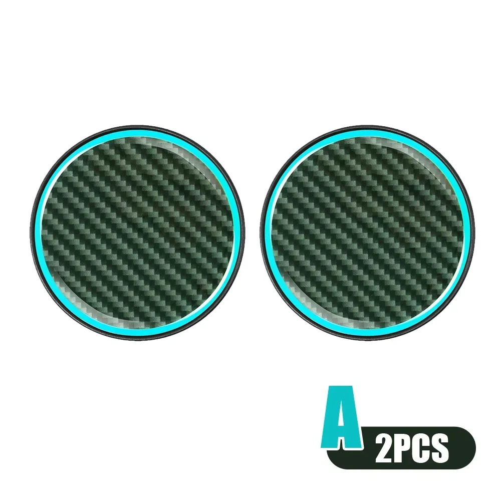 Porte-gobelet de voiture en polymère noctilucent, dessous de verre décoratif, rangement d'accoudoir de voiture, accessoires d'intérieur de voiture Shoous, 2 pièces: Black