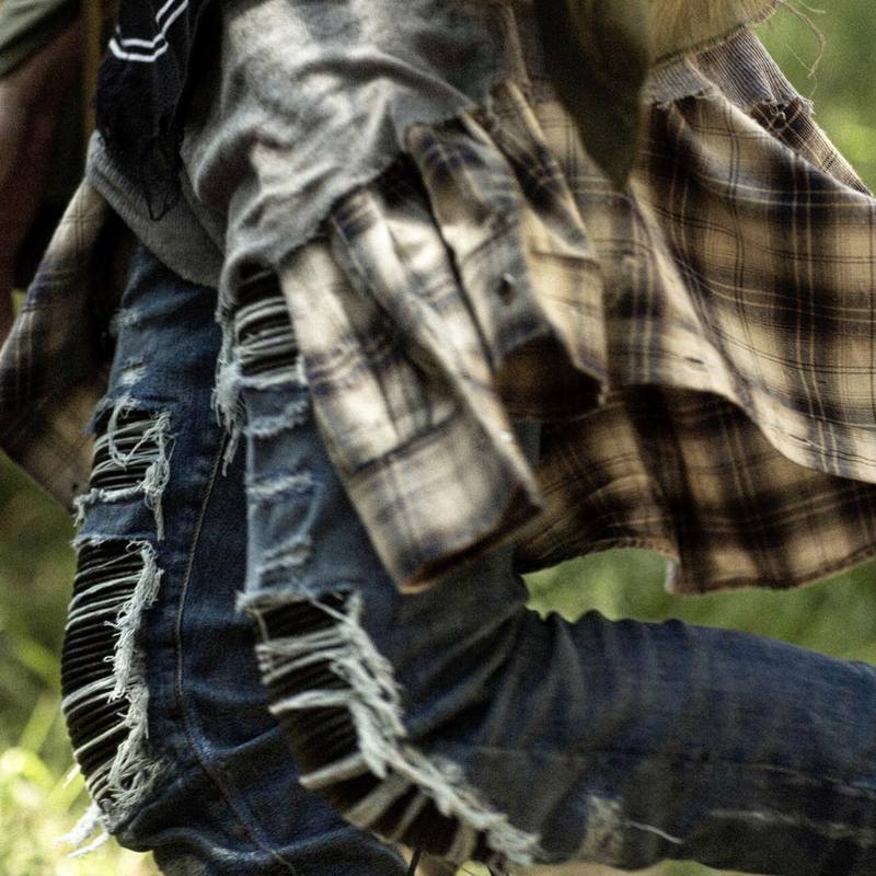 Denim concepteur trou jean déchiré pour hommes taille 28-38 40 automne hiver Plus velours HIP HOP Punk Streetwear
