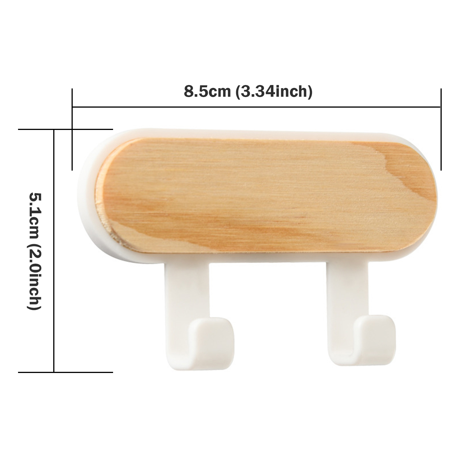 1 Stuks Sterke Zelfklevende Deur Muurhangers Haken ABS Houten Hoedenrekken Sleutelhanger Muur Organisator Keuken Badkamer Accessoires: Light Grey