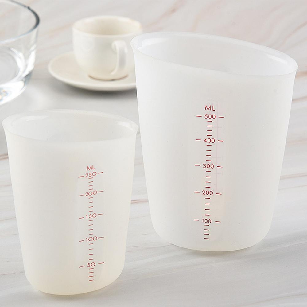 Silicone Measuring Cup Reusable Milk Coffee Measuring Cup Beaker Lab Kitchen Silicone Measuring Container 250ml/500ml