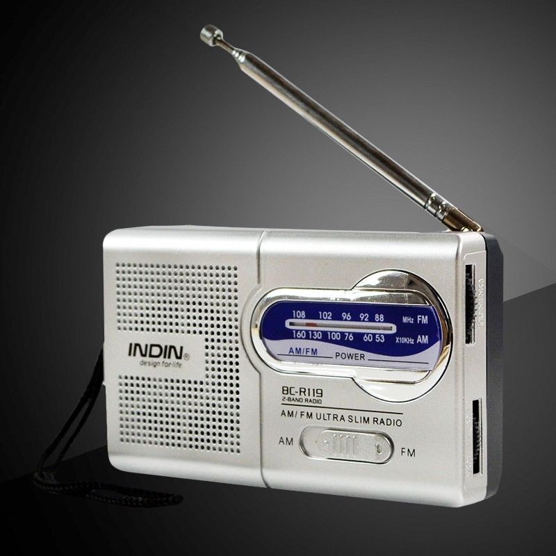 Mini bærbar radio håndholdt digital am/fm lommestørrelse radio slim teleskopisk antennemodtager