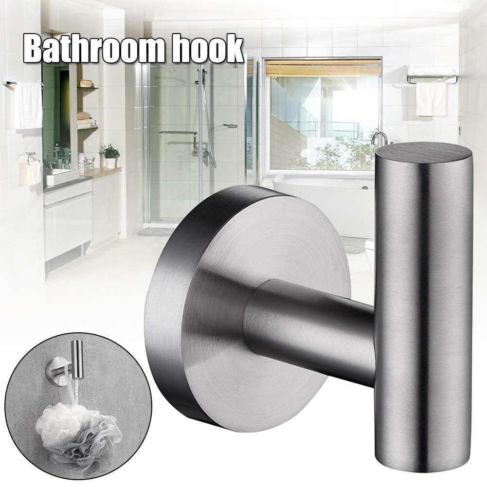 1/2 Pcs Bathroom Towel Hooks Coat Robe Clothes Stainless Steel Wall Mounted for Bedroom Hotel Restroom D6