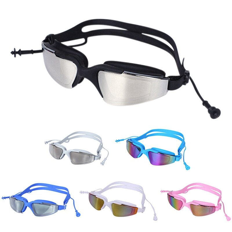 Professionele Zwembril Met Oordopjes Vrouwen Mannen High Definition Waterdicht Stofdicht Anti-Fog Anti-Uv Glasses4fz