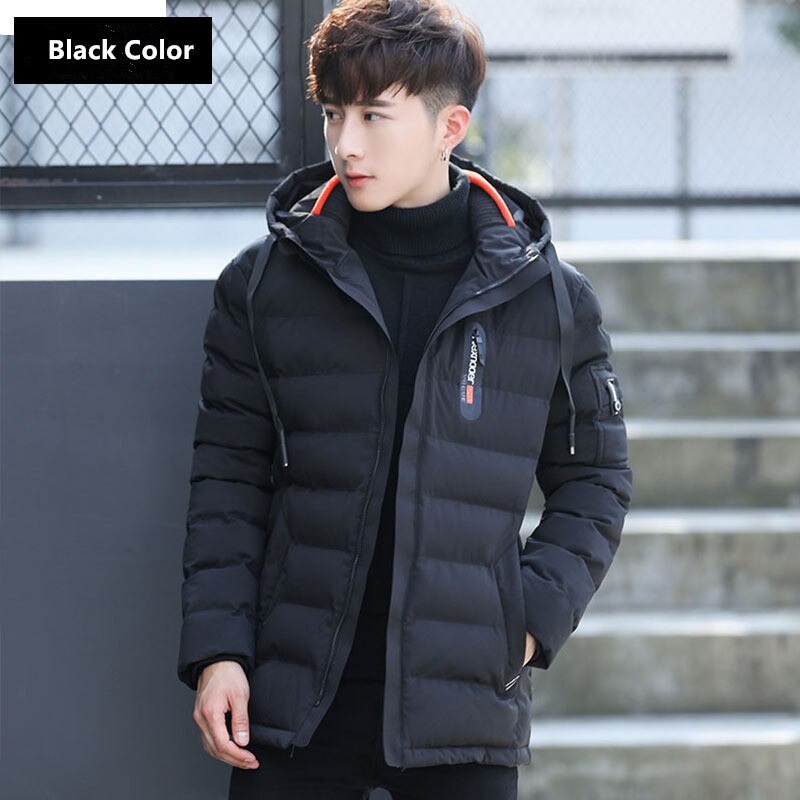 Veste d'hiver pour homme, noir, bleu foncé, – Grandado