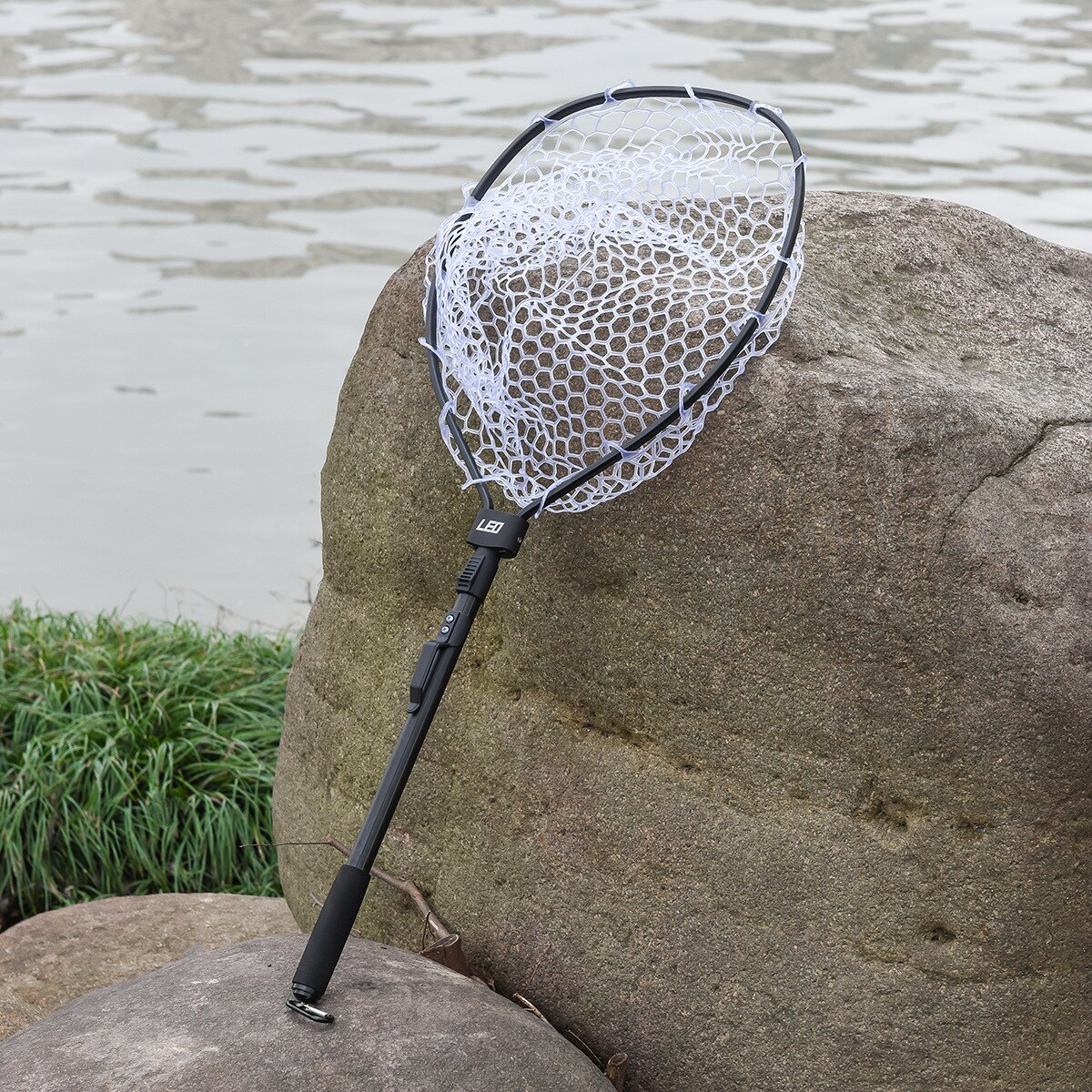 Fly Fishing Net Fish Landing Net, Trout Bass Net Soft Rubber Mesh Catch and Release Net