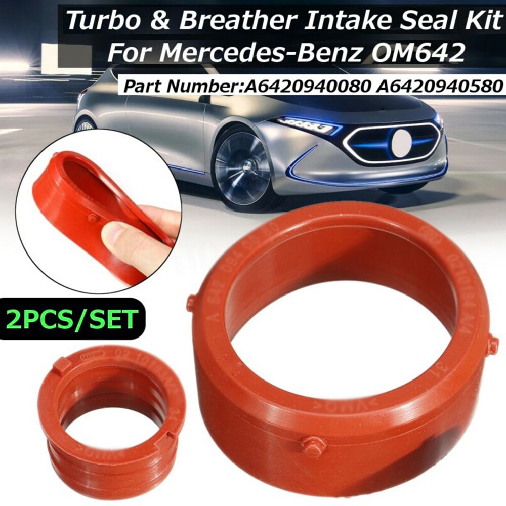 2pcs Turbo Intake Seal Ring&Engine Breather Seal For Mercedes-Benz OM642 Turbo Intake Seal Ring Kit A6420940080 A6420940580