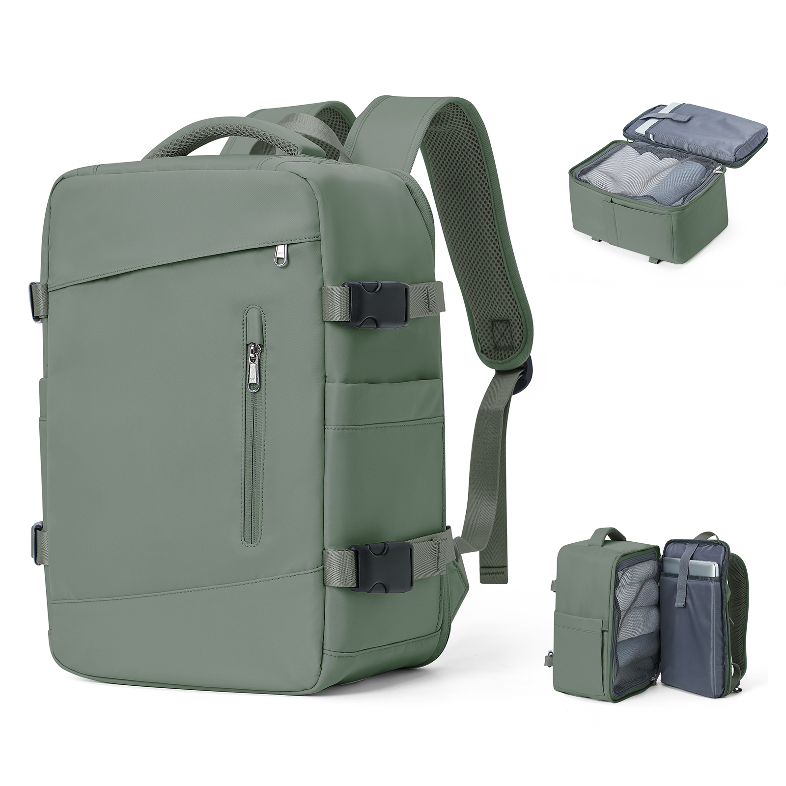 Women's Backpack Travel Suitcase Cabin Bag Aircraft Ryanair 40x20x25 Airplane Travel Bag Men Laotop Backpack Wizzair Carry On: green