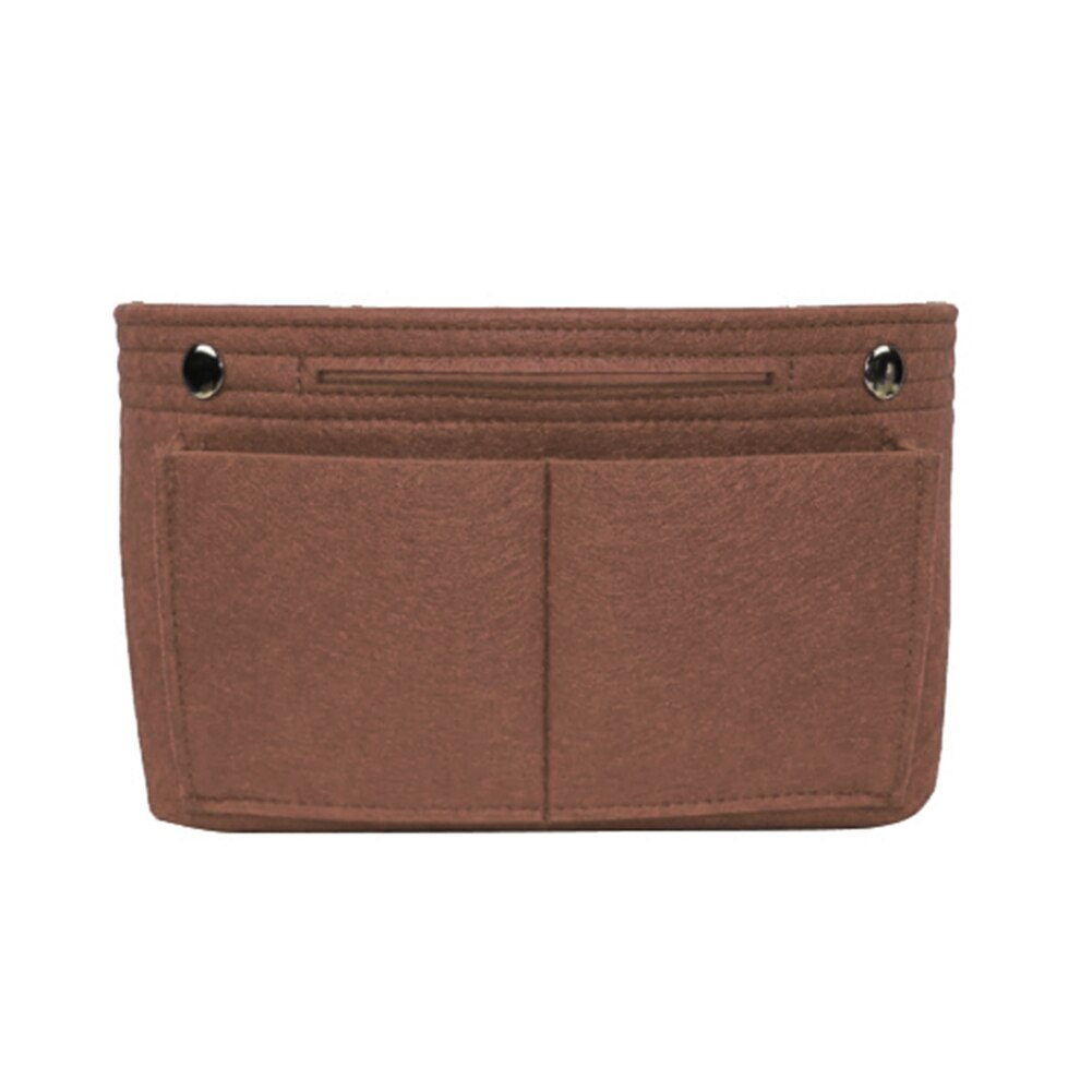 1pc multifunktions filt stof indvendig taske håndtaske multi-lommer kosmetisk opbevaring organisator tasker bagage tasker tilbehør: Kaffe / S