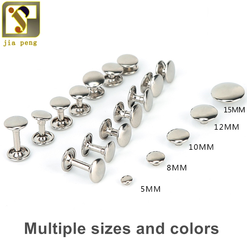 100 stk 5mm rund dobbel hette nagle av metall stud kollisjon spiker metall pigg stein leathercraft skoveske belte plagg armbånd