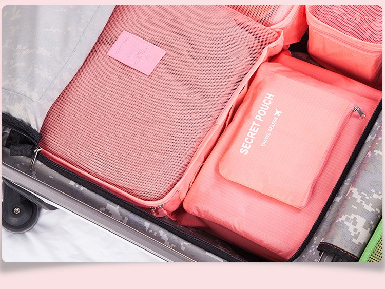 Nylon emballage Cube système de sac de voyage résistant 6 pièces un ensemble grande capacité de vêtements unisexe tri organiser sac