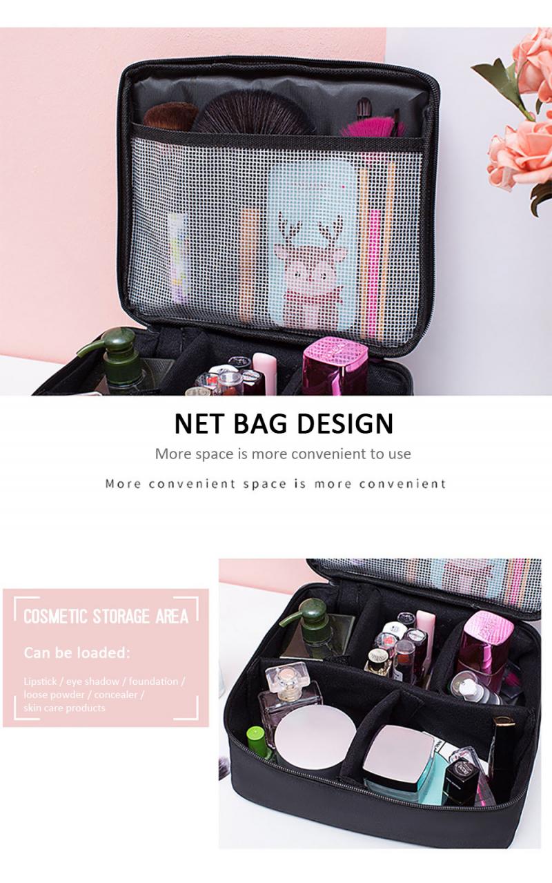 Partition Storage Large Cosmetic Case Makeup Storage Bag Makeup Handbag Travel Make Up Organizer Cases Beauty Kit