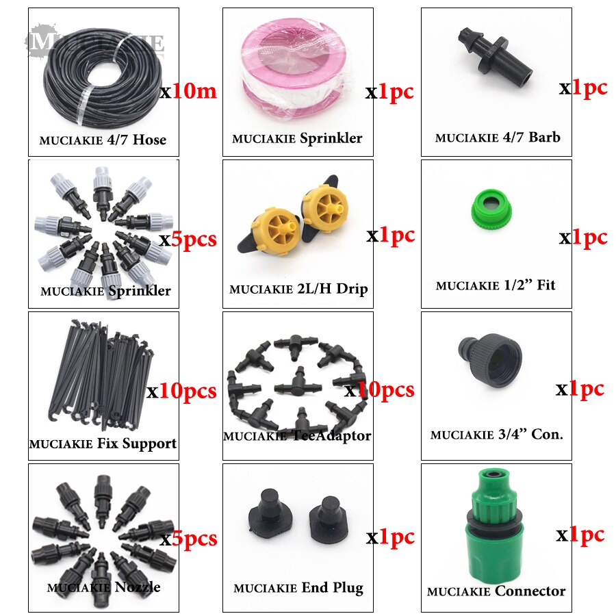 MUCIAKIE 30 M 25 M 20 15 10 M Garten Beschlagen Sprinkler Bewässerung System Bewässerung Bausätze mit Einstellbare Nebel sprühen tropf Stecker: NxAB310CL