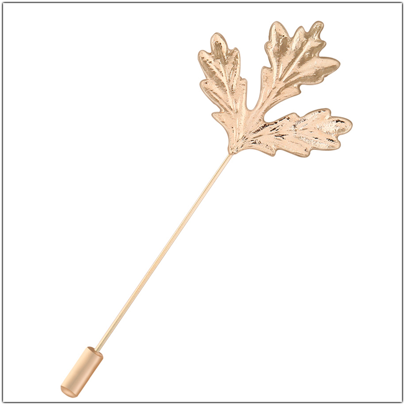 Broches simples de hojas de Ginkgo para mujer, accesorios, decoración de traje, broche de planta, insignia para hombre, alfileres largos de solapa, de amistad de: Bronce antiguo plateado
