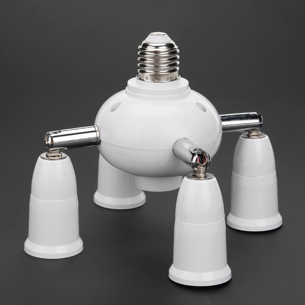7 i 1 justerbar  e27 splitter 5/7 hoveder lampe base forlænget led pærer fatning splitter holder adapter konverter fatning