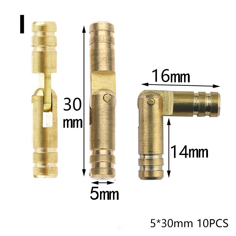 10PCS Copper Brass Furniture Hinges Cylindrical Hidden Cabinet Concealed Invisible Door Hinges For Hardware Box: I