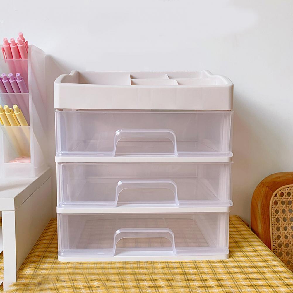 Lovely Space-saving Plastic Storage Box Large Capacity Pencils Desktop Organizer