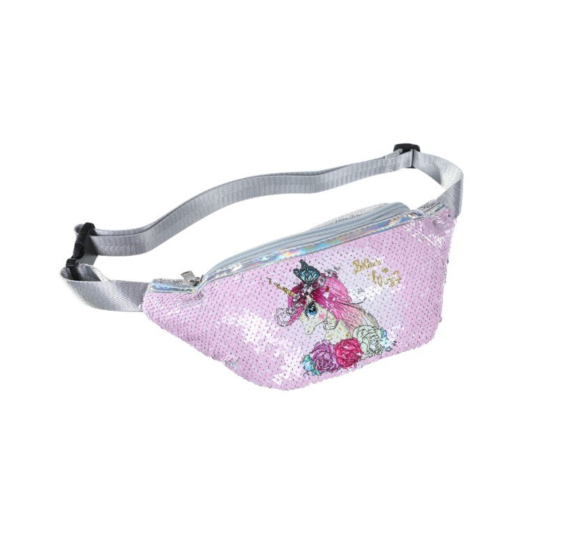 Unicorn Sequins Girls Belt Waist Pack Fanny Girls Belt Mermaid Sport Bag Cartoon For Women Chest Waist Bag Pack Pouch: unicorn 6