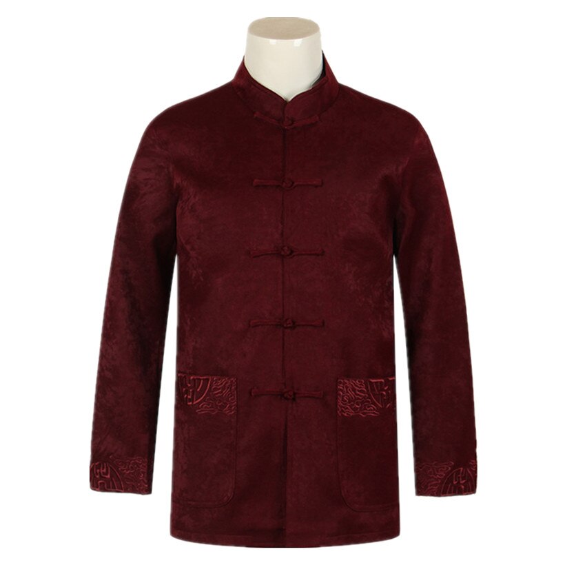 Herfst Winter Mannen Tang Pak Jas Traditionele Chinese Kleding Voor Mannen Cheongsam Qipao Top Jassen Katoenen Jas Oosterse Tops