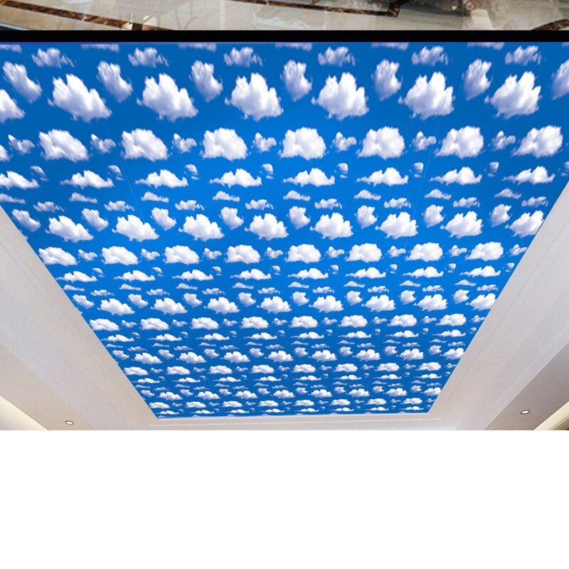 Sa -1019 blå himmel vit moln tapet vardagsrum, sovrum och matsal takdekoration med självhäftande väggdekaler 45cm