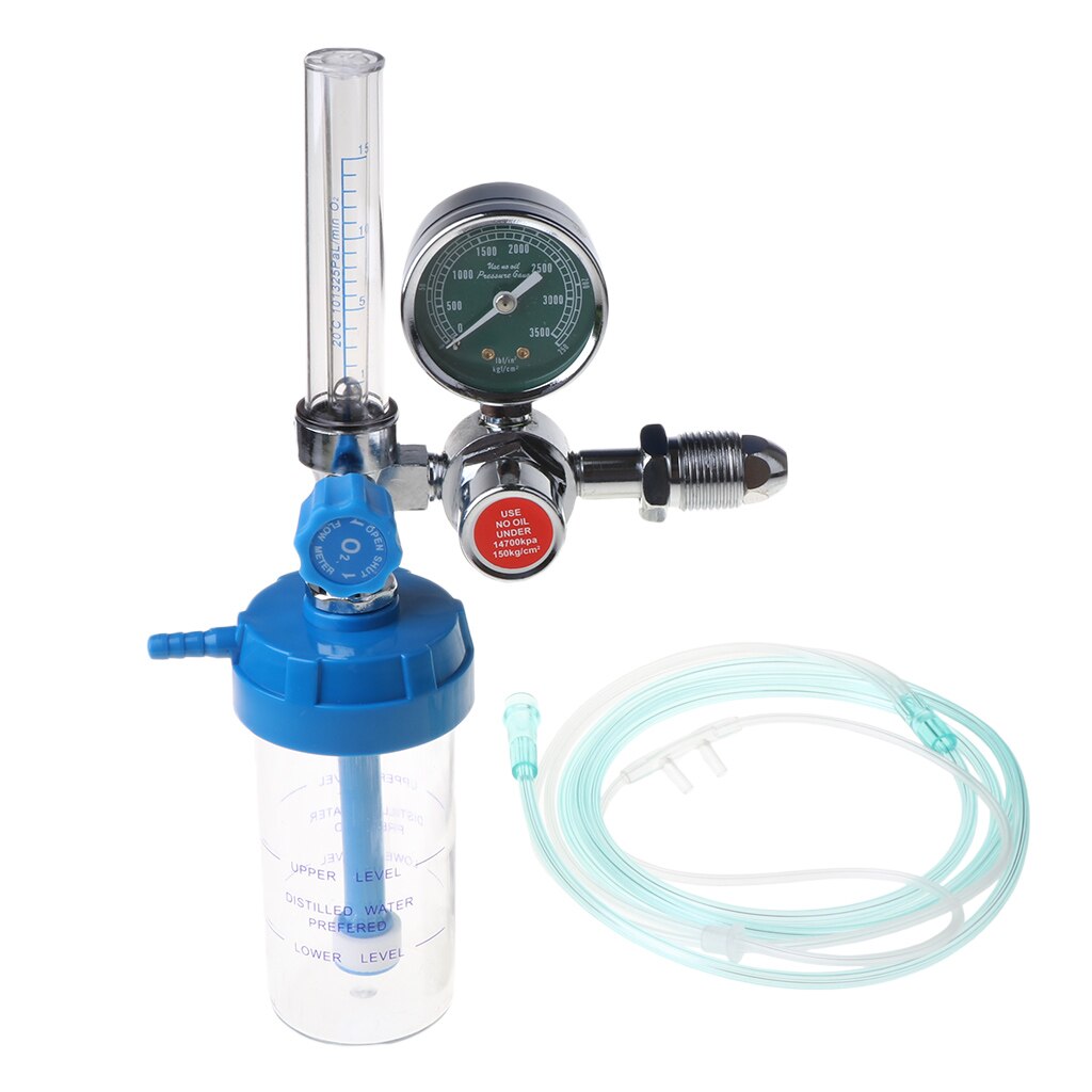 Oxygen Pressure Regulator O2 Pressure Reducer Gauge Meter Flow Gauge