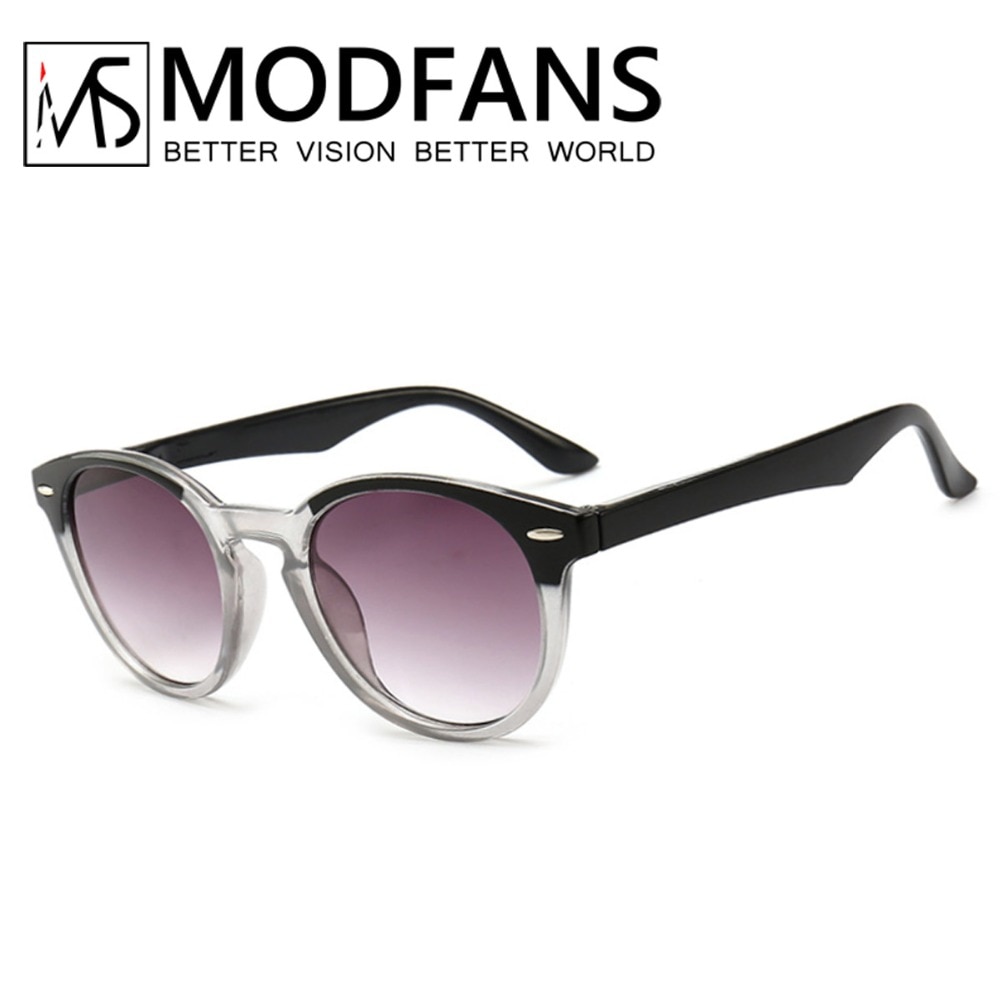 Getönte Lesebrille Runde Vintage Grade Grau Objektiv Anti UV Presbyopie 1,0 1,5 2,0 2,5 3,0 3,5 4,0 Dioptrien mit Elastische Bein