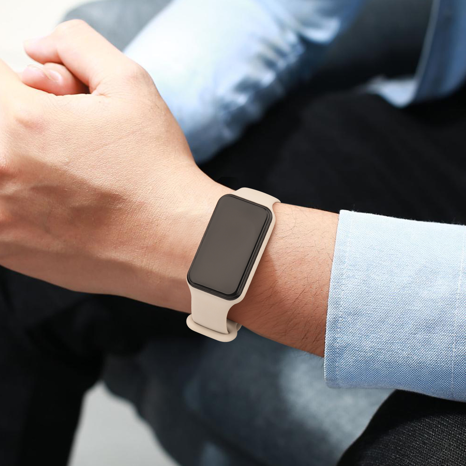 Correa de silicona suave para Huami Amazfit Band 7, pulsera ajustable, repuesto de correa de reloj para Huami Amazfit Band 7