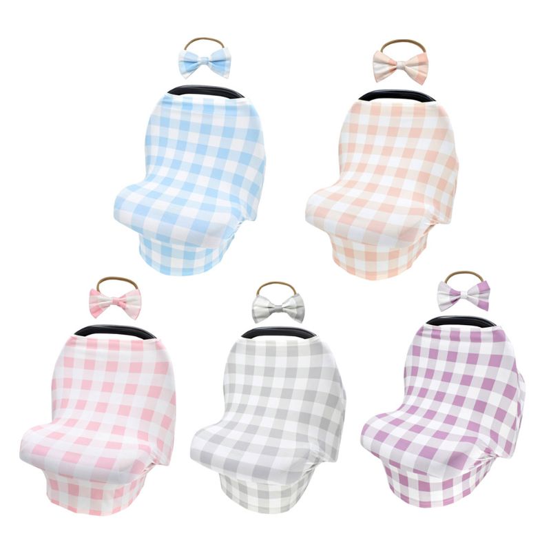 All-In-1 Verpleging Borstvoeding Covers Met Baby Haarband Stretchy Auto Seat Cover