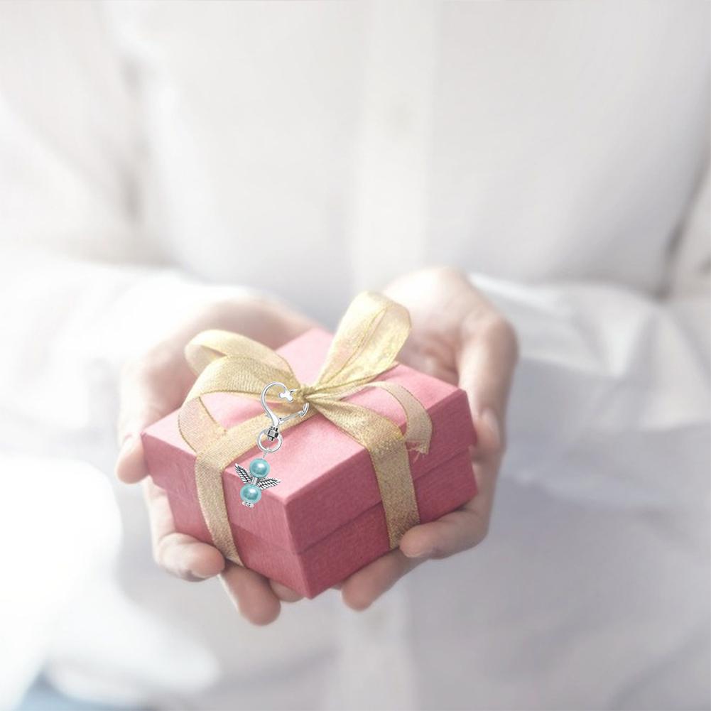 20 pezzi angelo custode portachiavi sacchetti di Organza ciondolo per matrimonio battesimo compleanno di natale