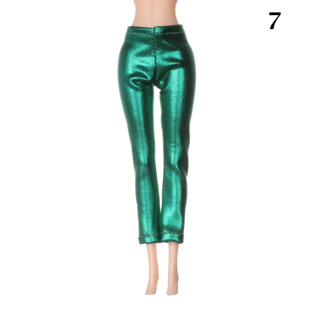 Pantalones elásticos de cuero de Color caramelo para muñeca, parte inferior a rayas, accesorios de ropa para muñeca, vestido diario informal, 1/6: plum