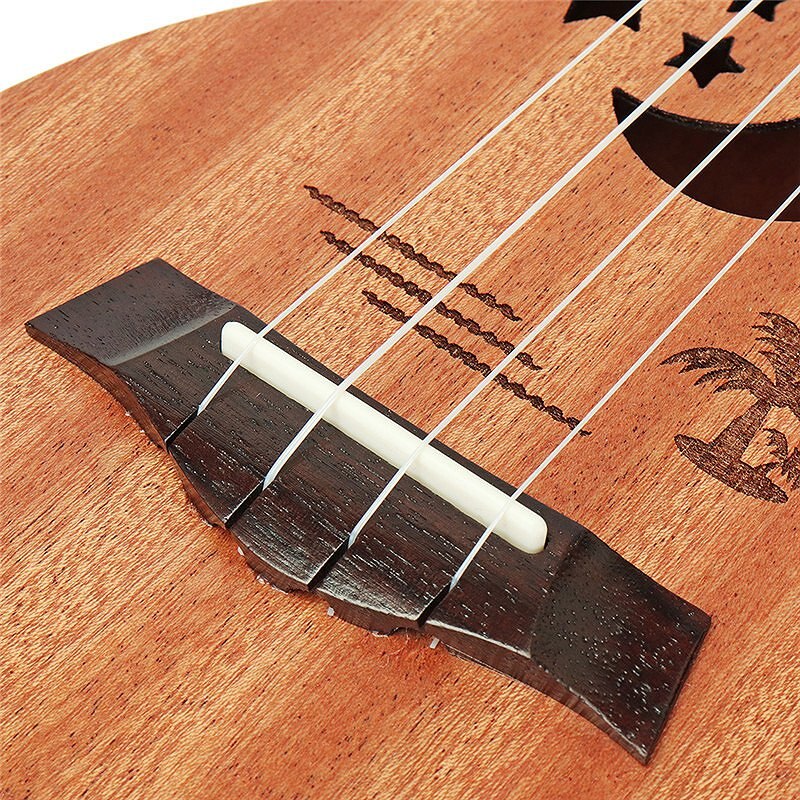 Sopraan Ukulele 21 Inch Sapele Ster Patroon Ukulele 4 Nylon Snaren Hawaii Mini Gitaar Uke Toets Palissander Ukelele Muziek In