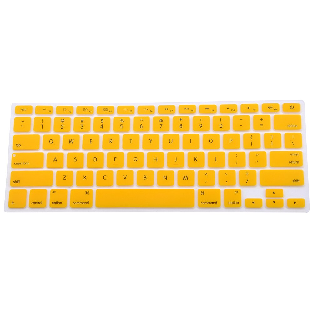 9Color Silicone Keyboard Cover Skin Keyboard Protective Film for All Pro 13 15 Air 13 soft keyboard Sticker: YELLOW