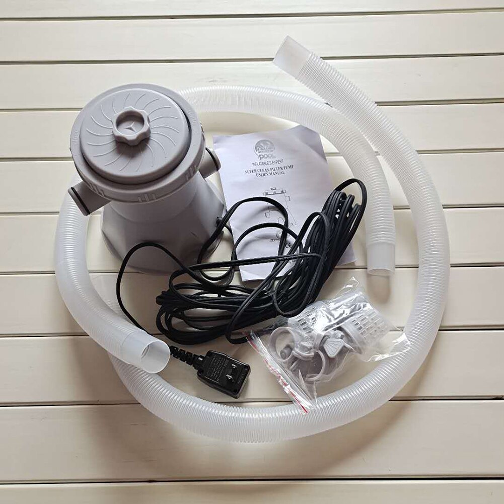 300Gallon Inflatable Swimming Pool Cleaner Electric Filter Pump Cleaning Tool