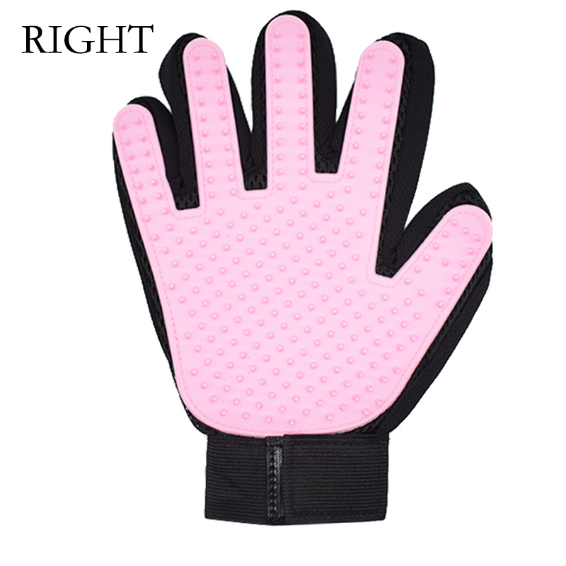 Huisdier Hond Verwijderen Haar Borstel Links Rechterhand Handschoen Voor Honden Katten Grooming Borstel Handschoen Hond Kat Bad Reiniging Massage kammen Levert: Pink-Right Hand