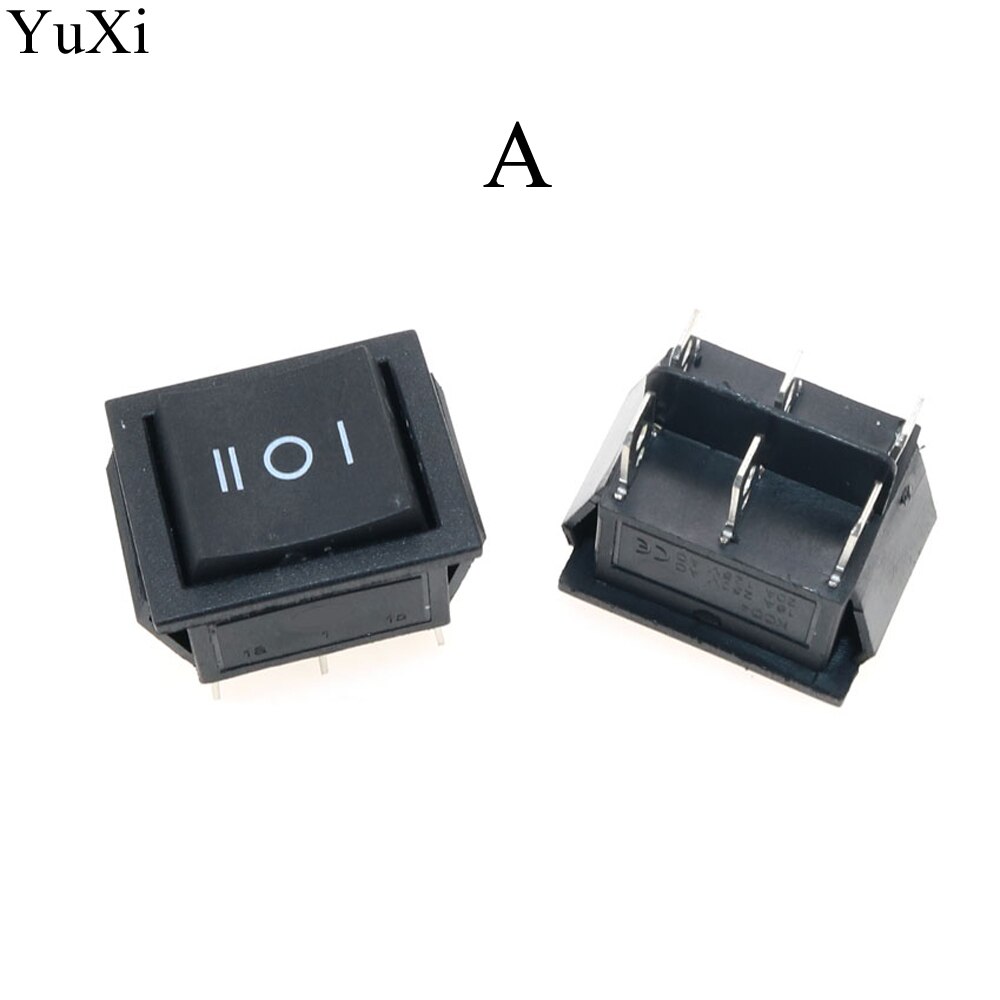 YuXi 6 Pin 3 Position Boat （On）Off-（On）KCD4 Momentary Rocker Switch DPDT 16A 250V AC 20A 125VAC 31x25mm