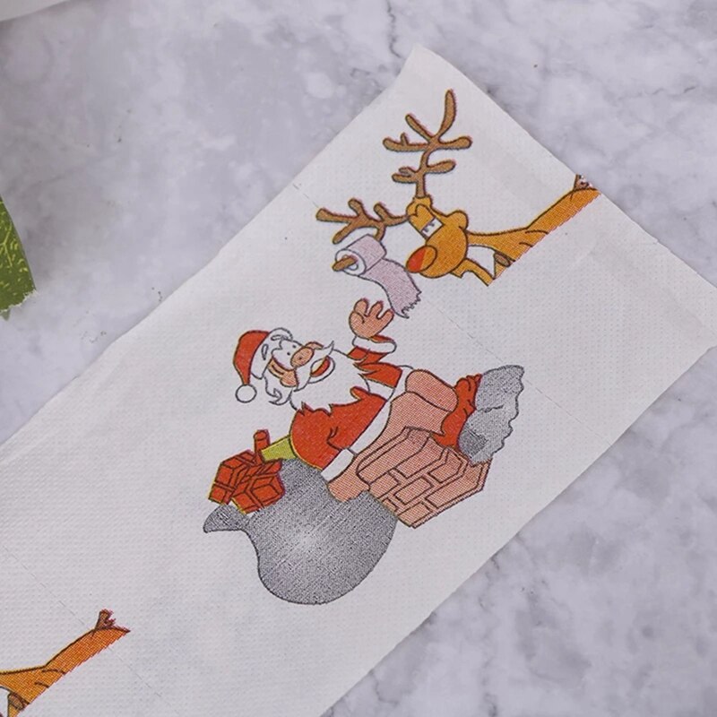 5 Styles Santa Claus Paper Roll Tissue Paper Towels Christmas Decorations Xmas Santa Office Room Toilet Paper 5 Roll