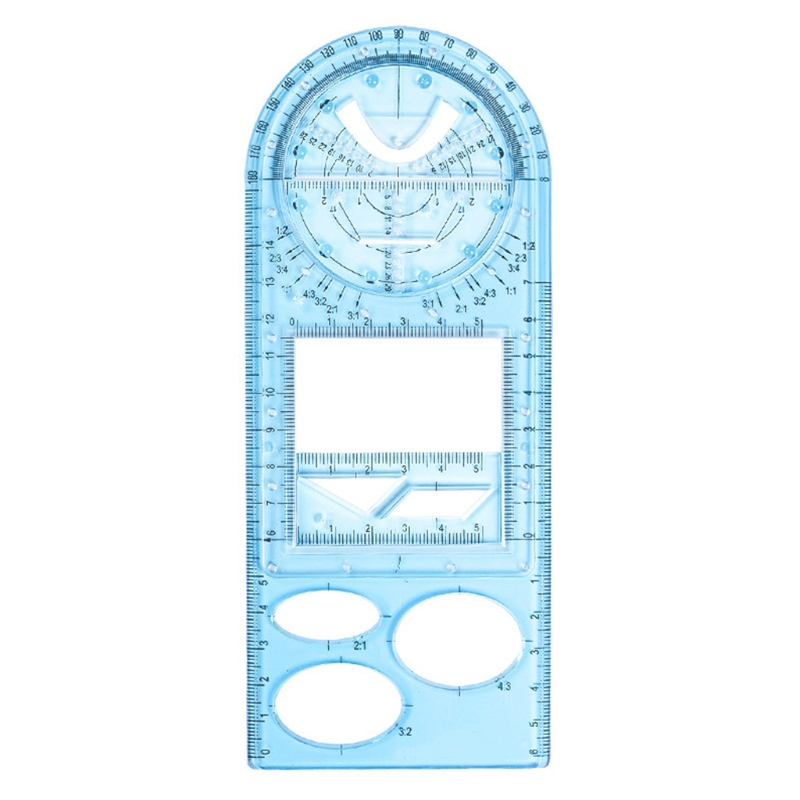 Geometric Drawing Template Measuring Tool for Artist Student Pattern Maker DIY for Kids Adults Durable: Blue2