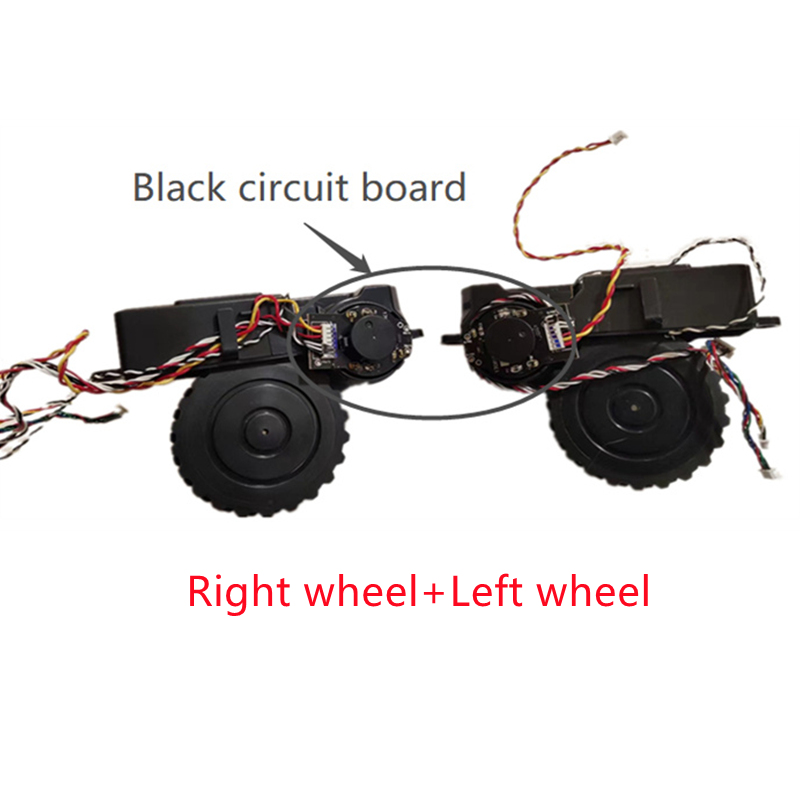 Rueda Derecha e Izquierda para Robot Aspirador Conga, Repuestos de Accesorios de Aspiradora Inteligente 3090 3092 s3090: Black Right and Left