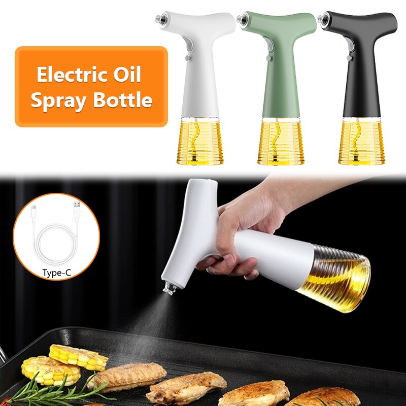240Ml Elektrische Olijfolie Spray Fles Dispenser Voor Bbq Usb Opladen Twee Modellen Keuken Opslag Fles Olie Koken Grillen