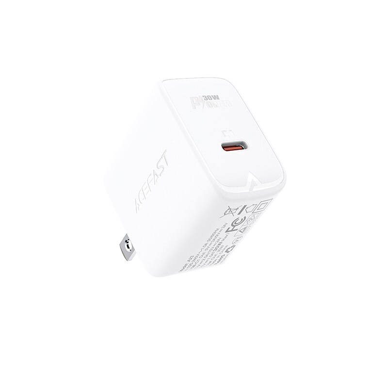 Acefast Usb C 30W Gan Pd Snelle Type C Lader Voor Iphone 13 12 Pro Max Snel Opladen QC4.0 pps Voor Ipad Air Pro 30W Gan Charger: US White