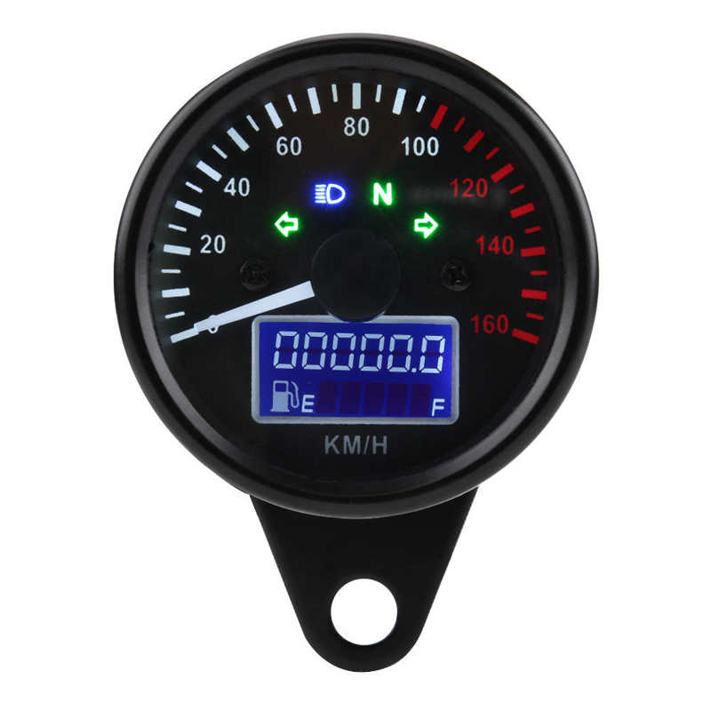Universal 0~160km/h Motorcycle Tachometer Digital LED LCD Speedometer Speed Tester Gauge