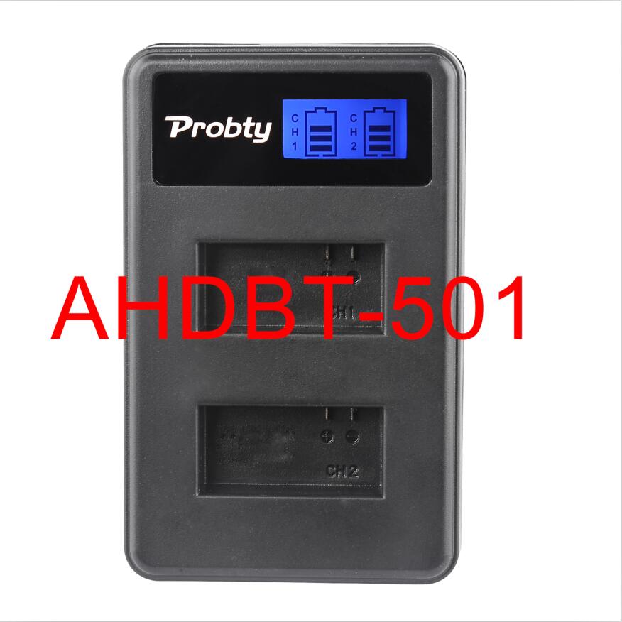 2 st 1680 mah batteri gopro hero 5 hero 6 hero 7 svart bateria akku för gopro hero 5 6 7 hero 5 ahdbt 501 batteri: Lcd-laddare