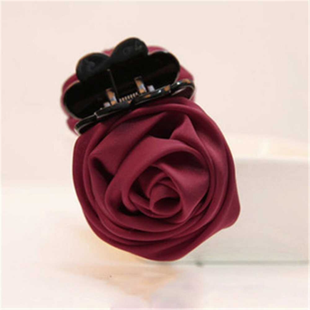 1 PC pince à cheveux Rose cheveux griffes Clips accessoires pour femmes filles cheveux crabe pince épingle à cheveux chapeaux style accessoires: Wine Red