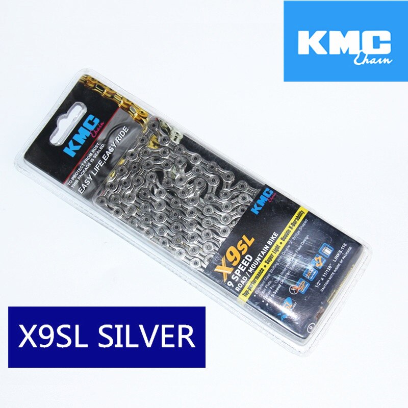 Kmc ketting x8 x9 x10 x10sl x11 x11sl goud zilver ketting mtb road fiets voor shimano ketting 8 9 10 11 SPEED 116L chain fiets: x9.93sl silver