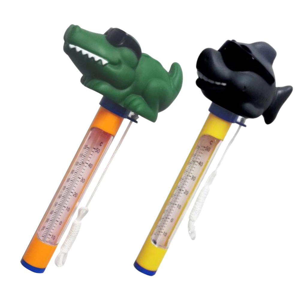 2pcs Shark &amp; Crocodile Head 160mm Water Temperature Tester Pool Thermometer