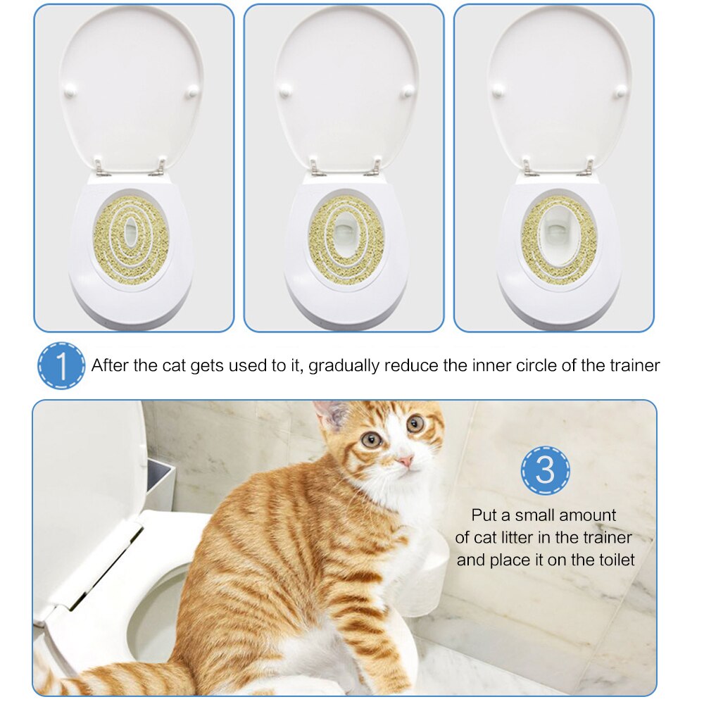 Cat Training Toilet Seat Cat Toilet Training Kit Kitten Litter Free Trainer Cat Sand Tray Mat Toilet Pet Trainer Toilet Device: Default Title