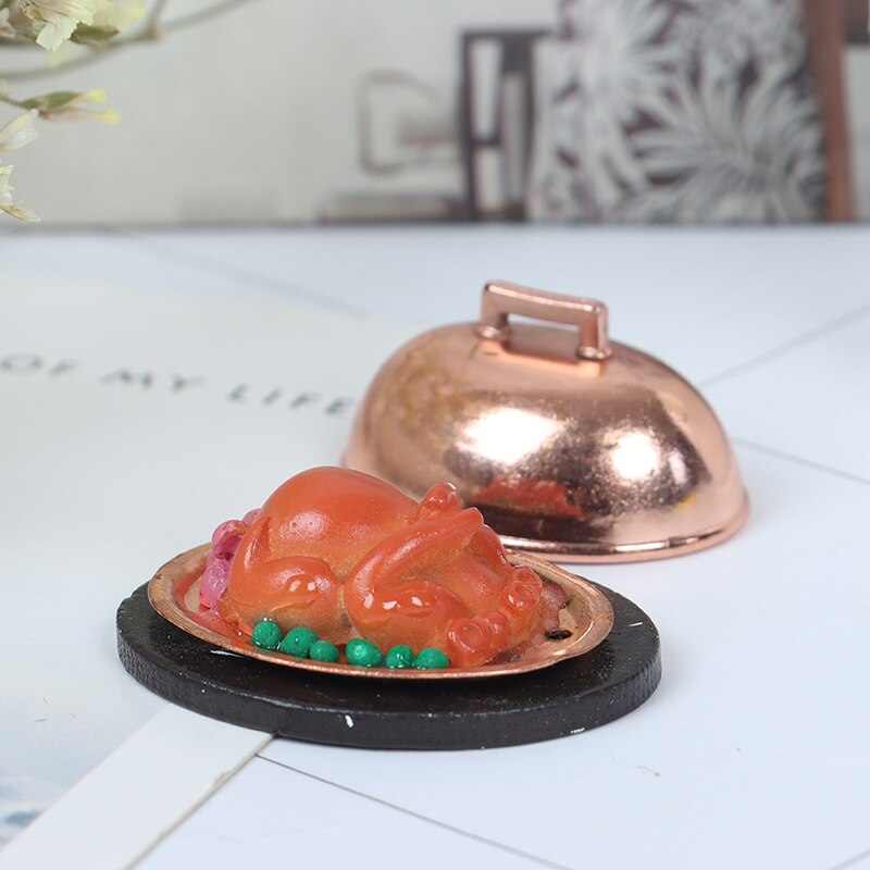 ! 1 Pc Kitchen Cutting Toy 1:12 Dollhouse Miniature Food Christmas Turkey With Lid Pretend Play Toy Accessories