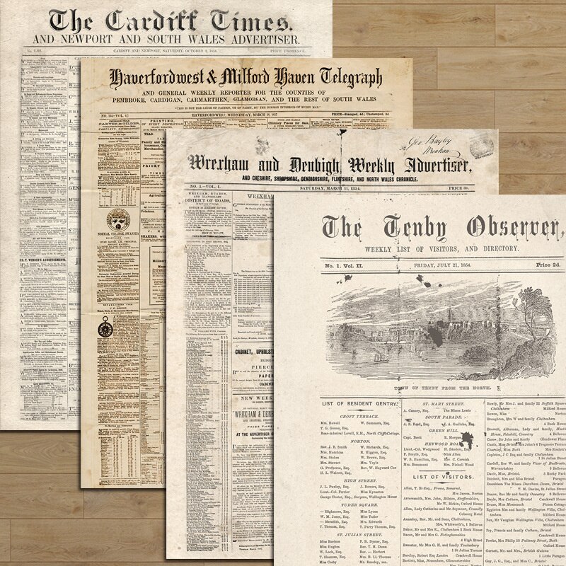 4Pcs/Lot English Newspaper Retro Material Papers DIY Scrapbooking Album Diary Decorative Paper Scrapbooking Paper