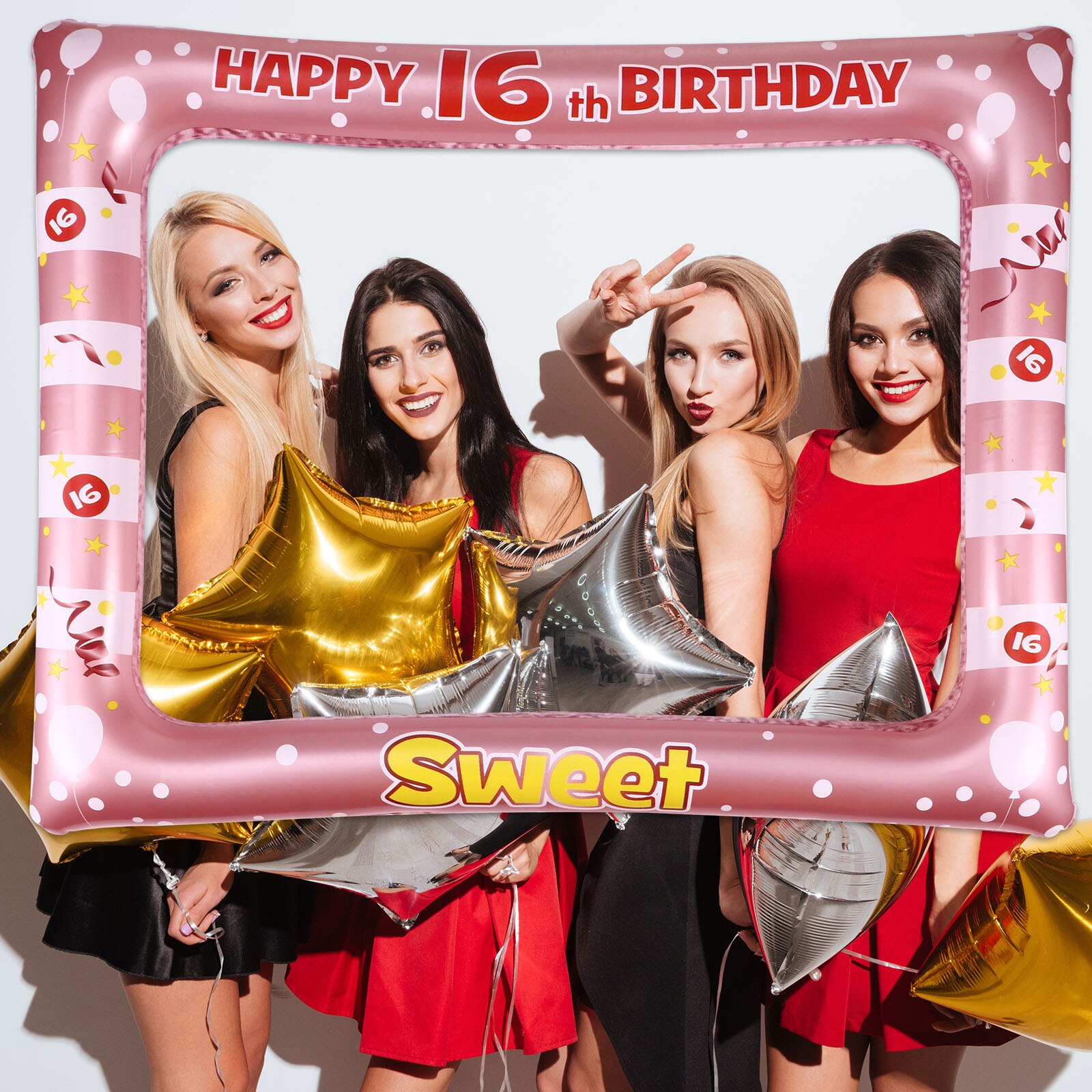 1 Pc Geburtstag aufblasbar Foto Rahmen PVC Party Foto Requisiten liefern Pro das Alter 18