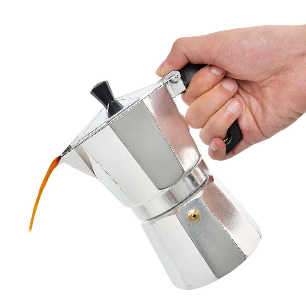 Mocha latte kaffebryggare italiensk moka espresso percolator kruka aluminium mocka kaffekanna bärbara kaffekokare köksredskap